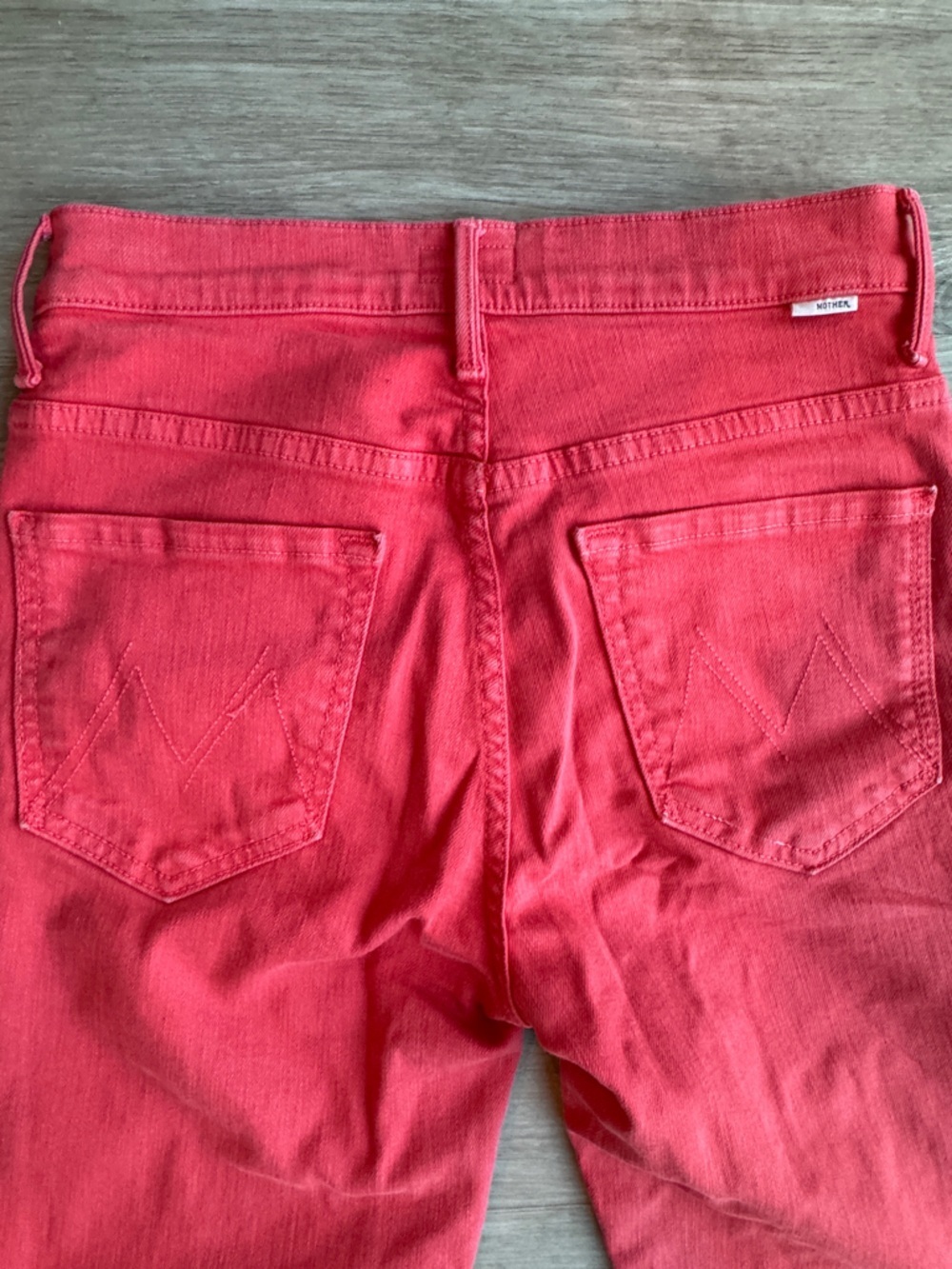 Mother Womens Sz 26 Tomato Red The Stunner Ankle Fray Hem Denim Jeans - Picture 14 of 15